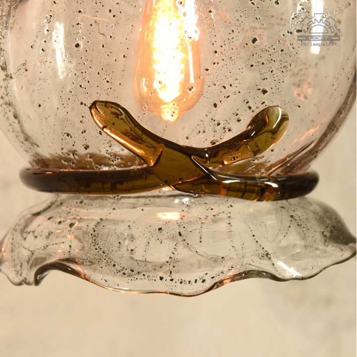 Lampa Fischer Leuchten z kloszem szklanym Murano lata 60'