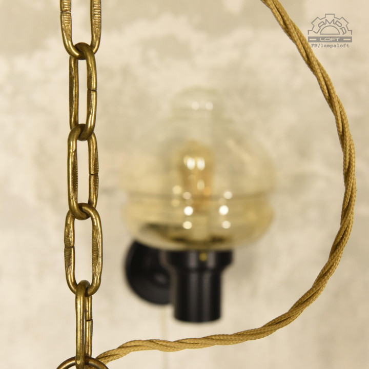 Lampa Fischer Leuchten z kloszem szklanym Murano lata 60'