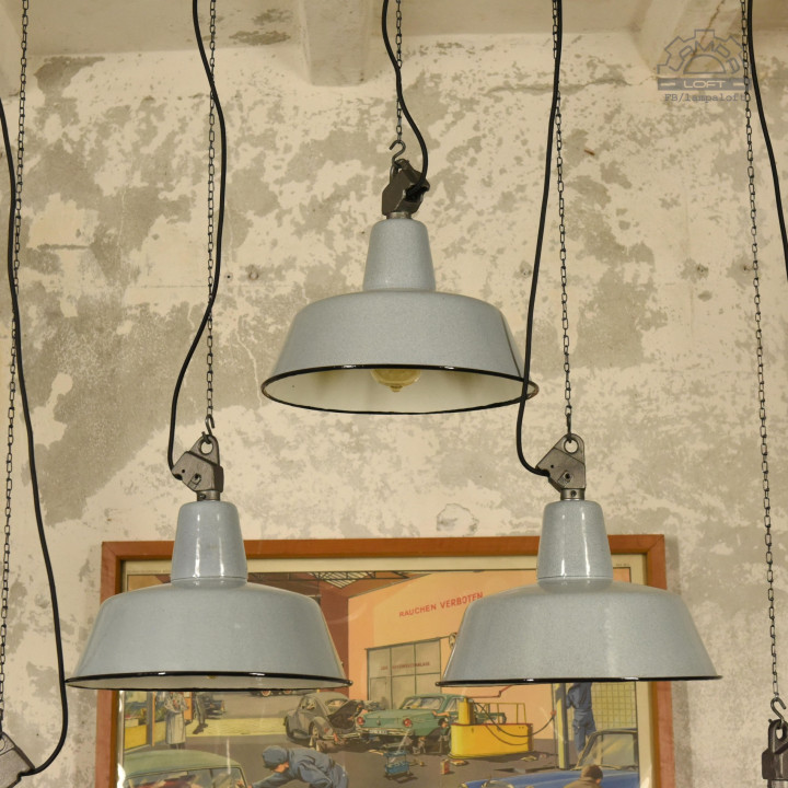Polskie lampy emaliowane z lat 60'