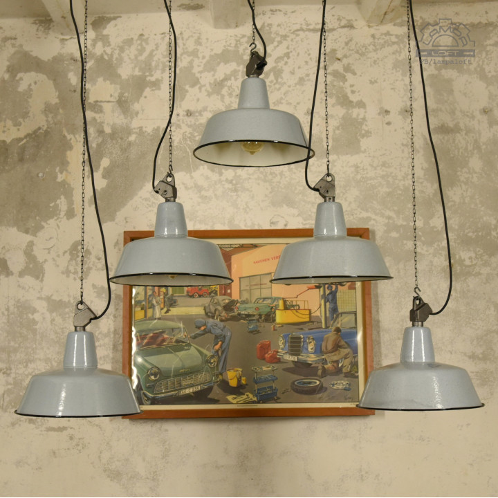 Polskie lampy emaliowane z lat 60'