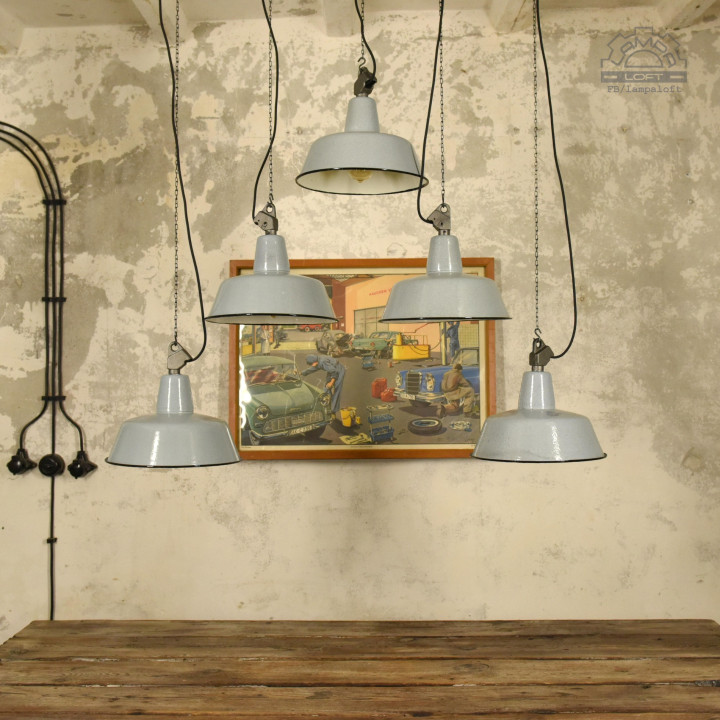 Polskie lampy emaliowane z lat 60'