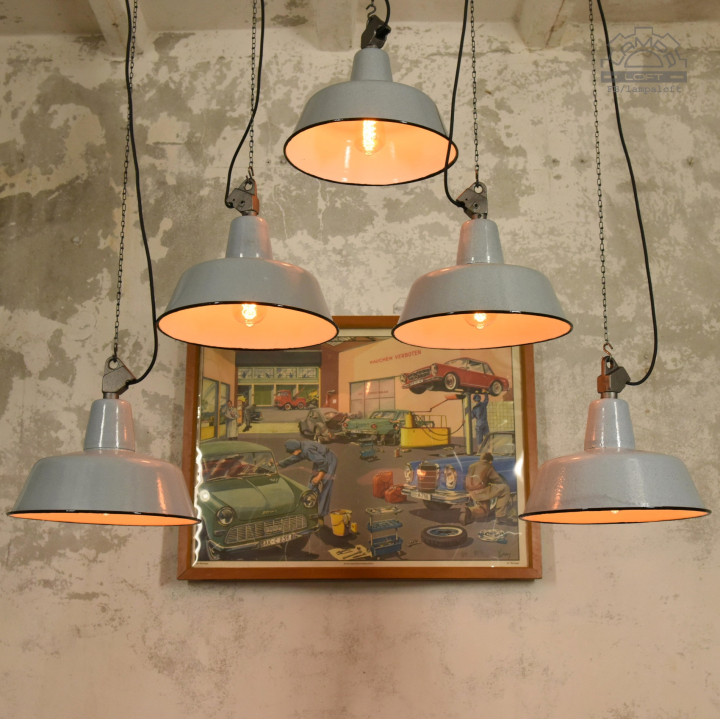 Polskie lampy emaliowane z lat 60'