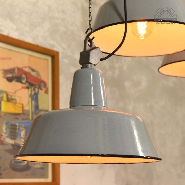 Polskie lampy emaliowane z lat 60'