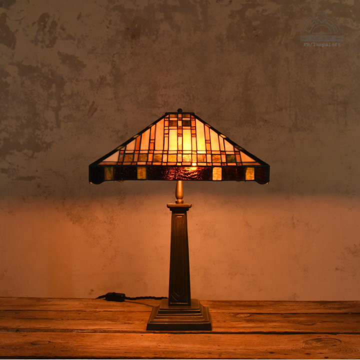 Lampa witrażowa w stylu Franka Lloyda Wrighta | Lampa LOFT