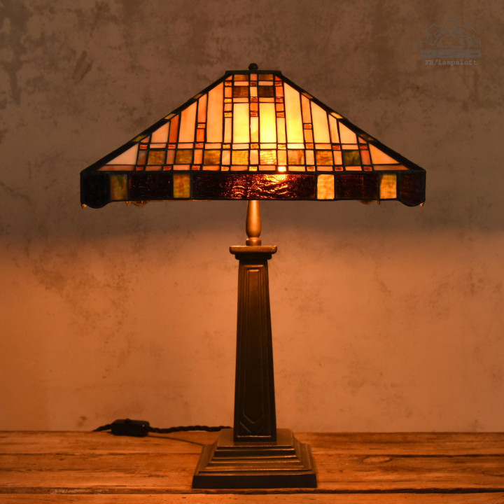 Lampa witrażowa w stylu Franka Lloyda Wrighta | Lampa LOFT