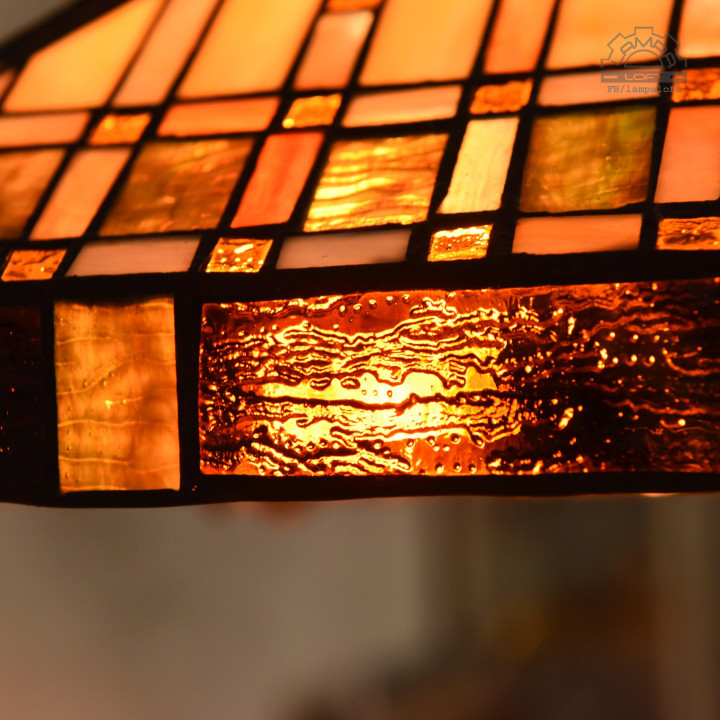 Lampa witrażowa w stylu Franka Lloyda Wrighta | Lampa LOFT