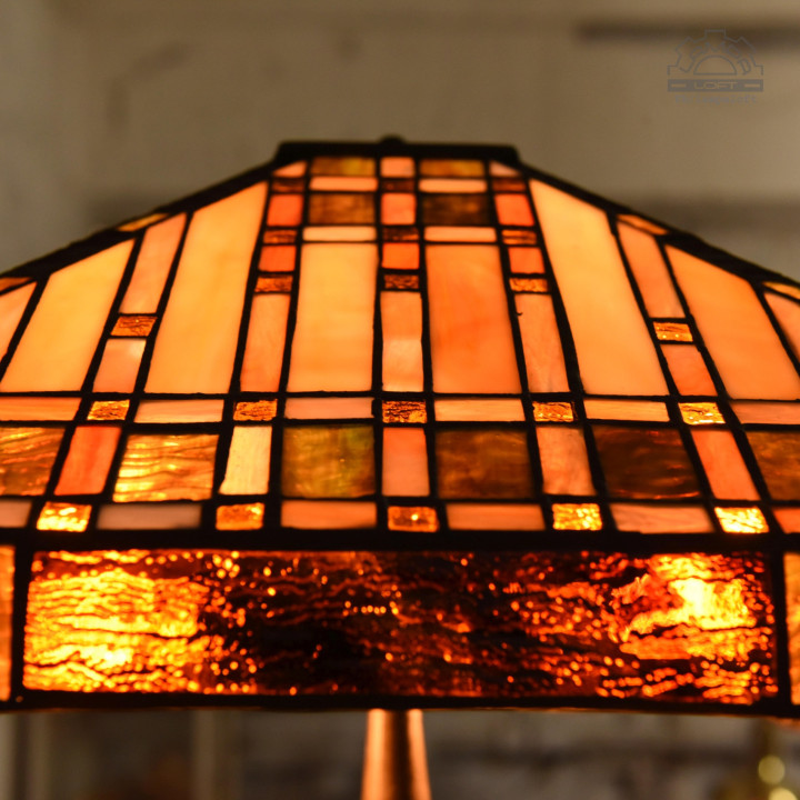 Lampa witrażowa w stylu Franka Lloyda Wrighta | Lampa LOFT