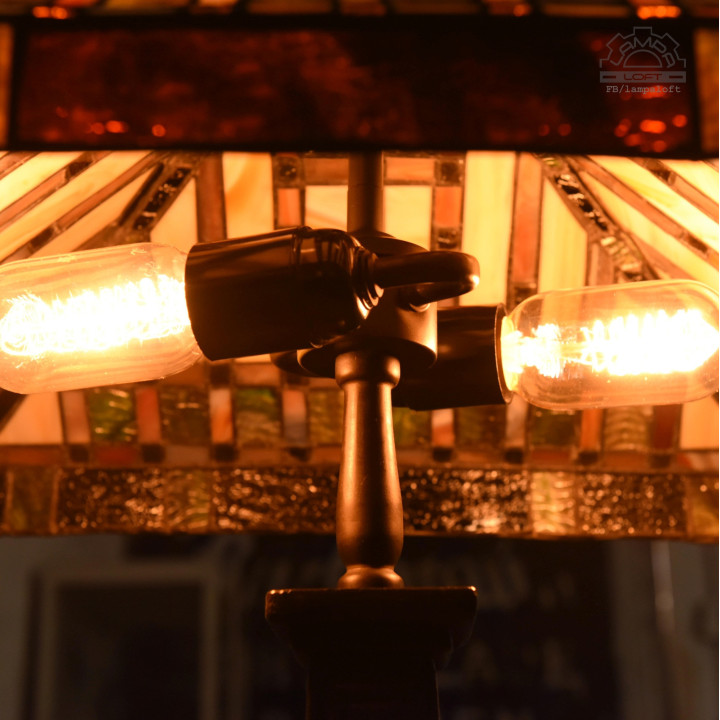 Lampa witrażowa w stylu Franka Lloyda Wrighta | Lampa LOFT