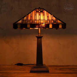 Lampa witrażowa w stylu Franka Lloyda Wrighta | Lampa LOFT