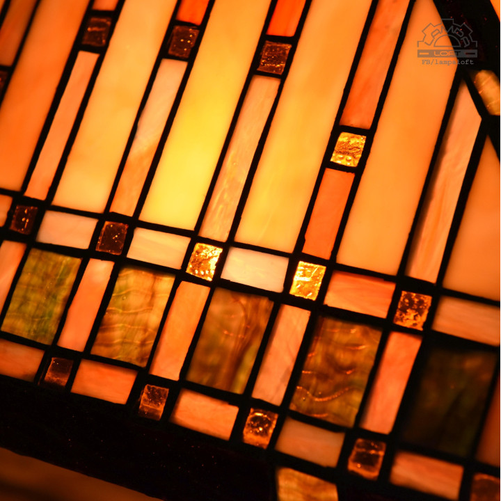 Lampa witrażowa w stylu Franka Lloyda Wrighta | Lampa LOFT