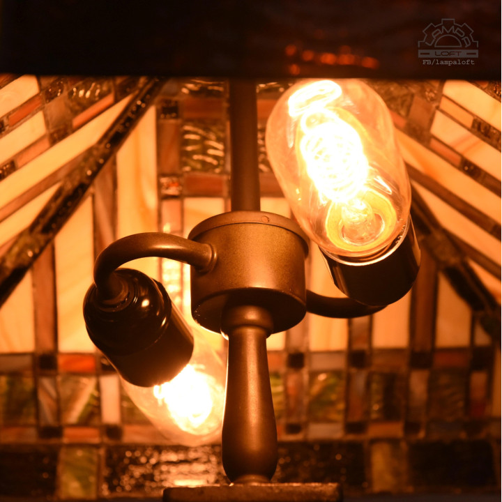 Lampa witrażowa w stylu Franka Lloyda Wrighta | Lampa LOFT