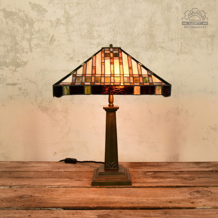 Lampa witrażowa w stylu Franka Lloyda Wrighta | Lampa LOFT