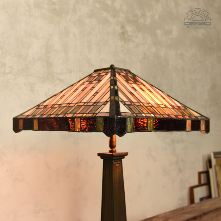 Lampa witrażowa w stylu Franka Lloyda Wrighta | Lampa LOFT
