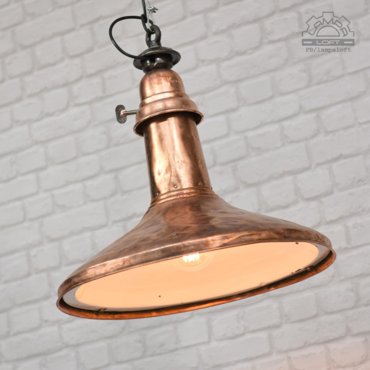 Przedwojenna uliczna lampa miedziana